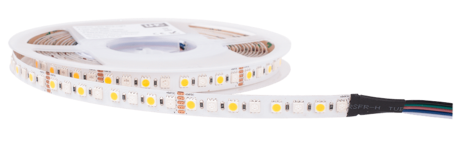 LED Strips. Fargetemp: 2100K • 5000K Effekt: 12-14,9w/m Lumen: 1057lm -DW CRI: > 90/94 IP: 20-54 Lengde: 5m per. rull LED pr meter: 120 - 224 Alle led flex leveres med 2 meter tilkobling.